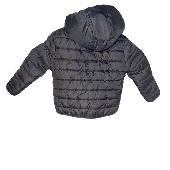 Cat & Jack size 12M gray fleece lined hood poly filled zip pocket infant puffer - Picture 3 of 8